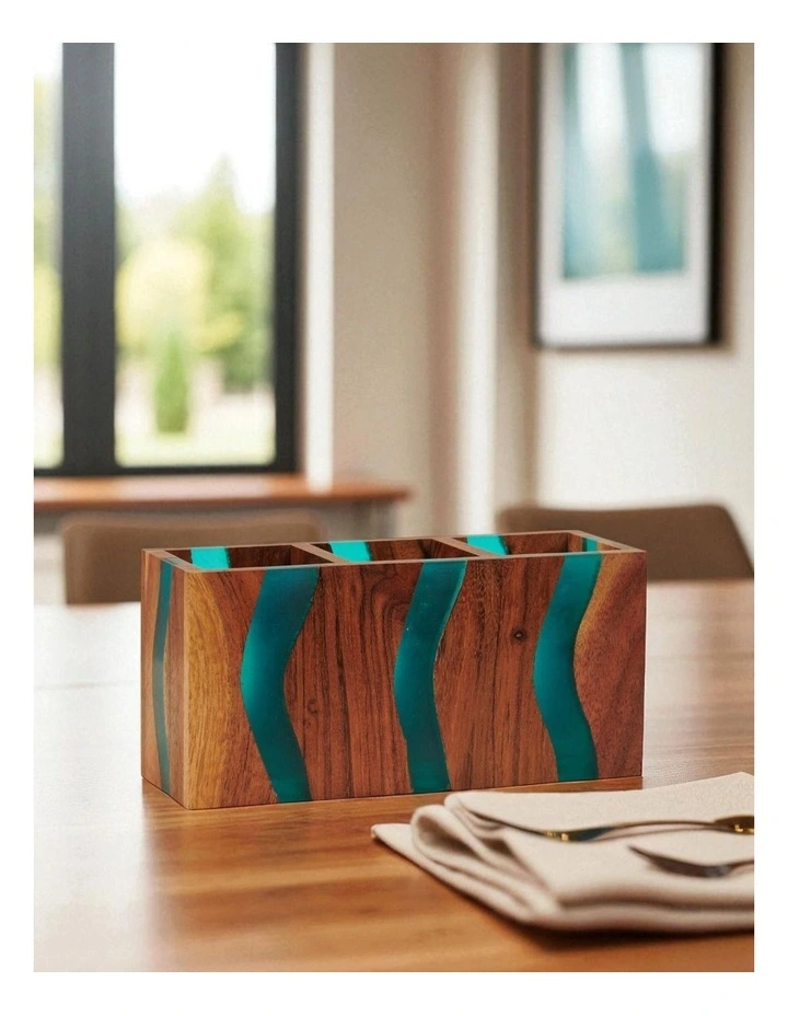 Island Paradise Triple Cutlery Holder in Natural Turquoise image 2