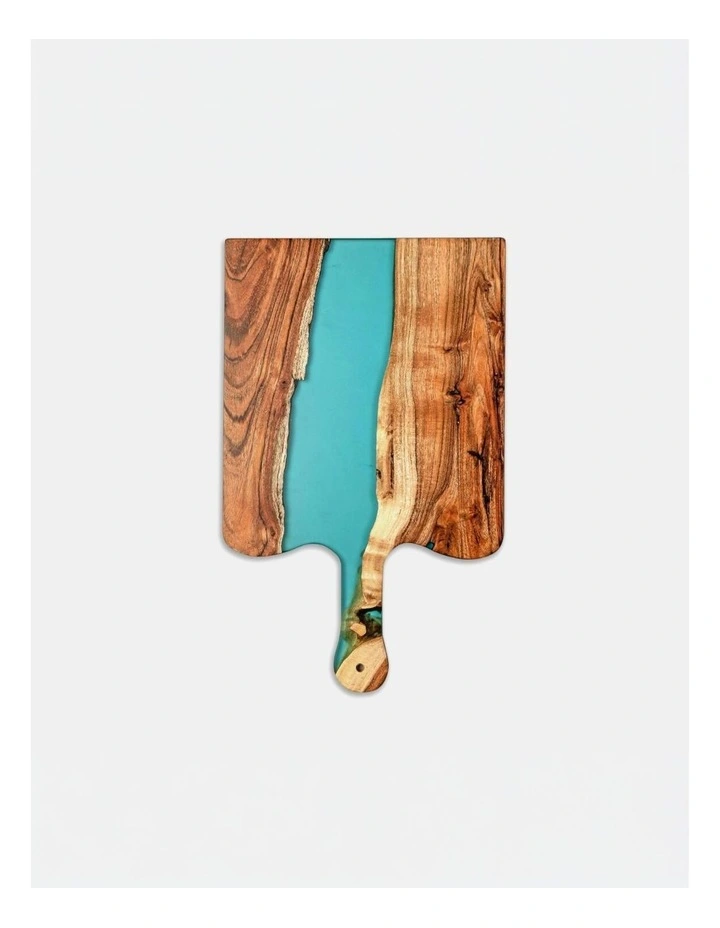 Luxury Feast Live Edge Acacia Wood Platter in Natural Turquoise image 5