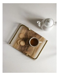 Luxury Feast Acacia Wood Serving Tray in Natural