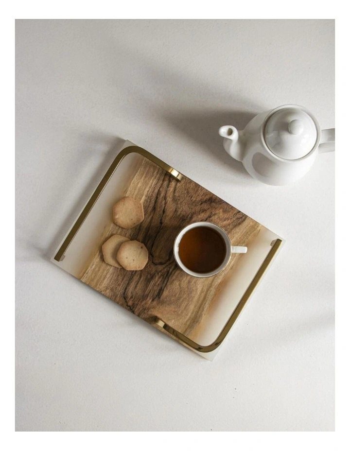 Luxury Feast Acacia Wood Serving Tray in Natural image 1