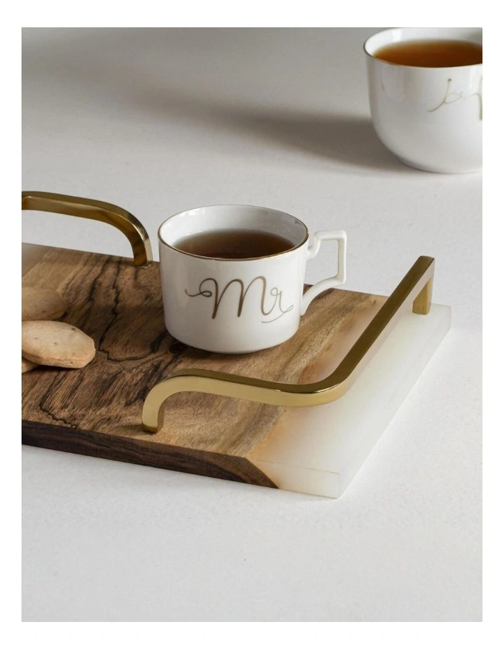 Luxury Feast Acacia Wood Serving Tray in Natural image 2