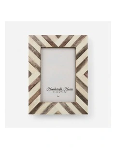Recycled Buffalo Bone Inlay Photo Frame 4x6 in Brown