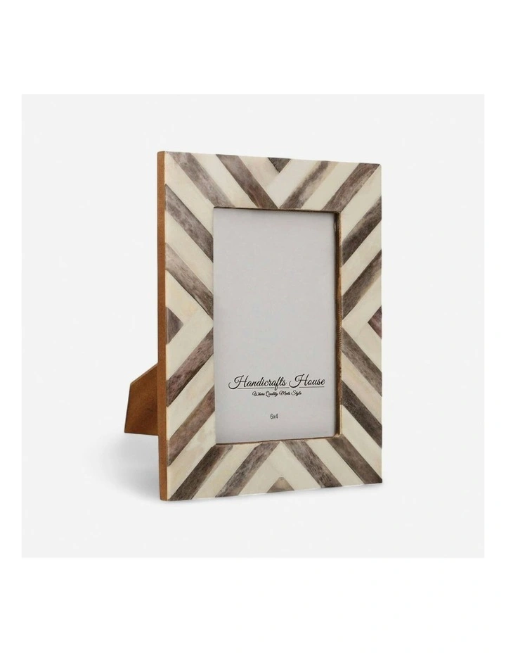 Recycled Buffalo Bone Inlay Photo Frame 4x6 in Brown image 2