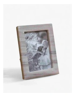 Hand-Cut Marble Photo Frame 5x7 in Grey Stone