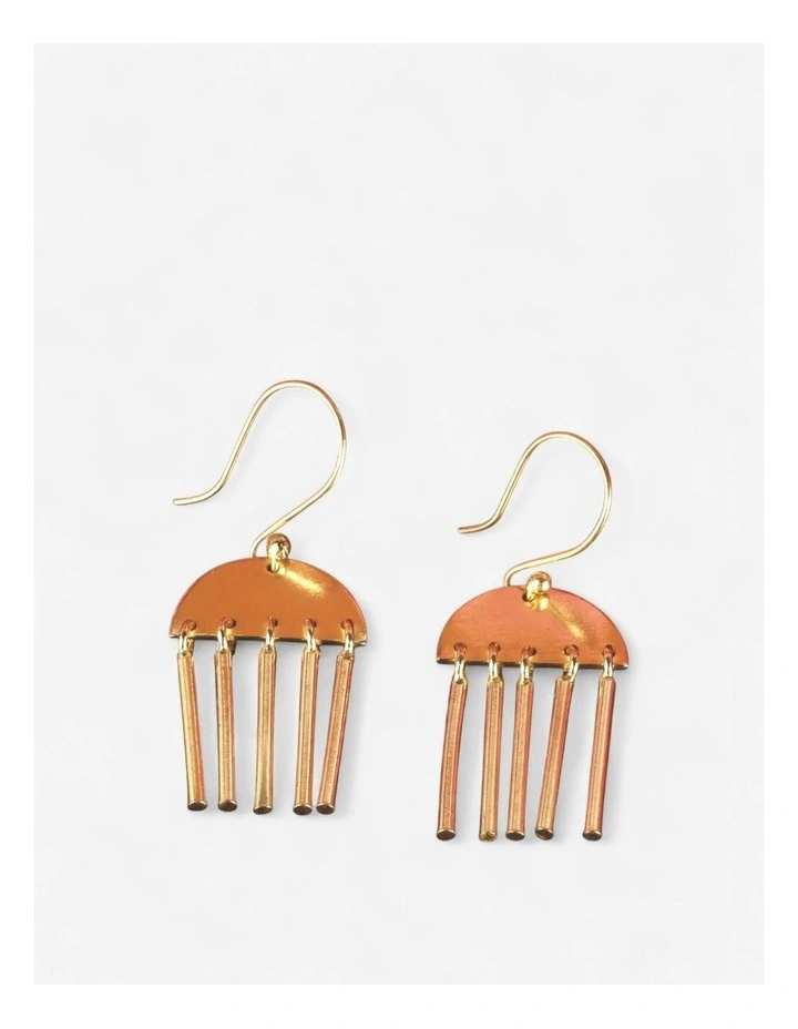 Handcrafted Artisan Earrings in Gold image 1