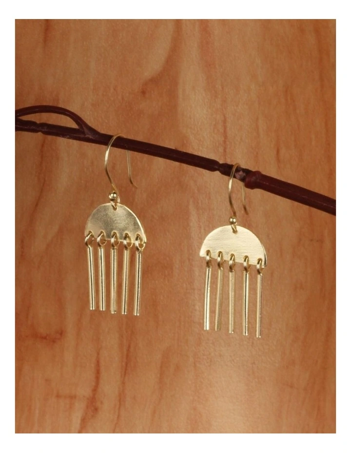 Handcrafted Artisan Earrings in Gold image 3