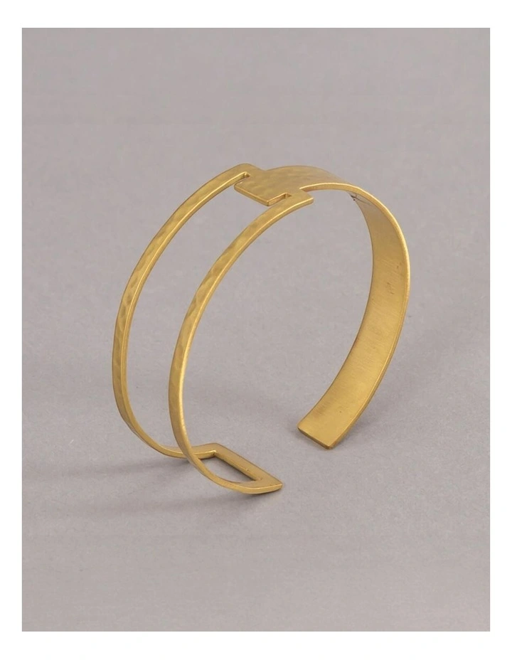 Handmade Hammered Bangle in Gold image 3
