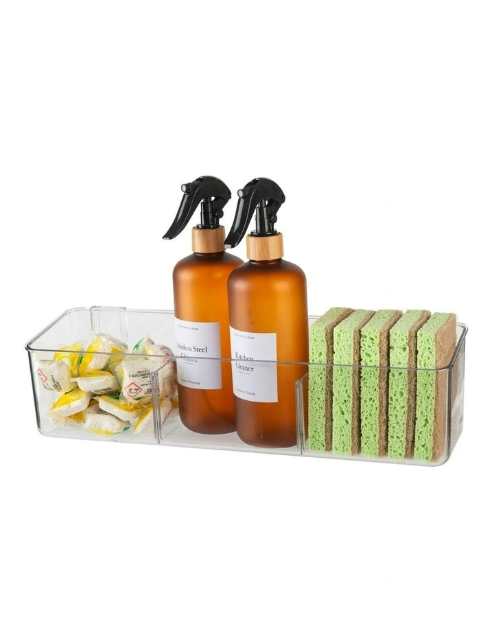 Wall Mount Adhesive Storage Container in Clear image 1