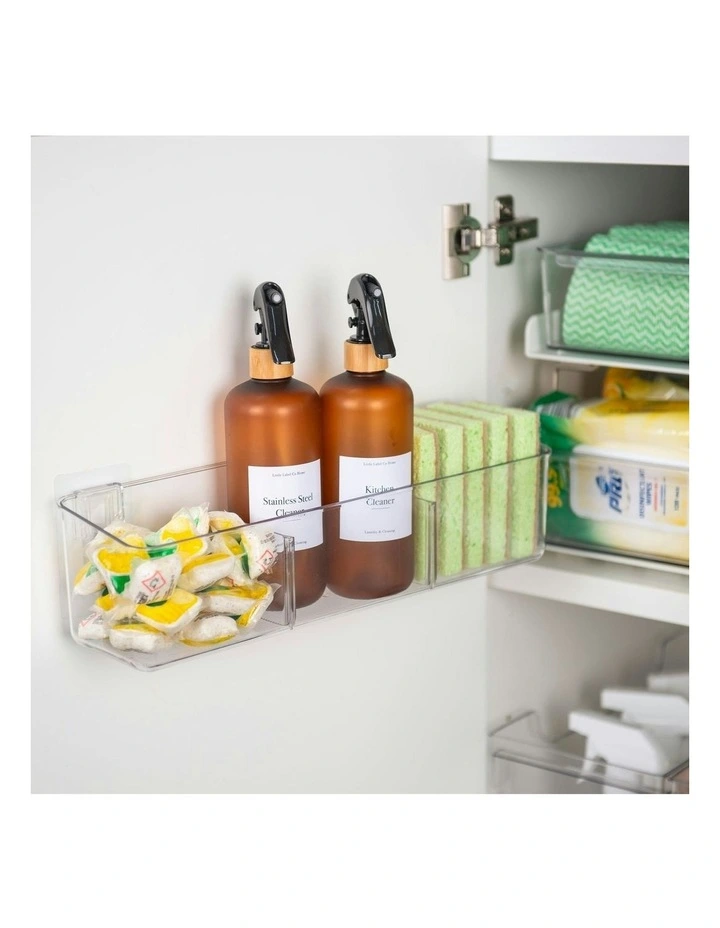 Wall Mount Adhesive Storage Container in Clear image 2