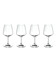 Ovid Red Wine Goblet Set 4 Piece in Clear