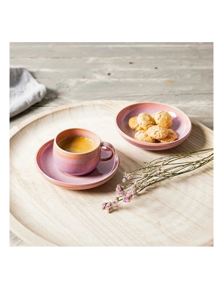 Perlemor Saucer Espresso Cup 12cm in Coral image 3