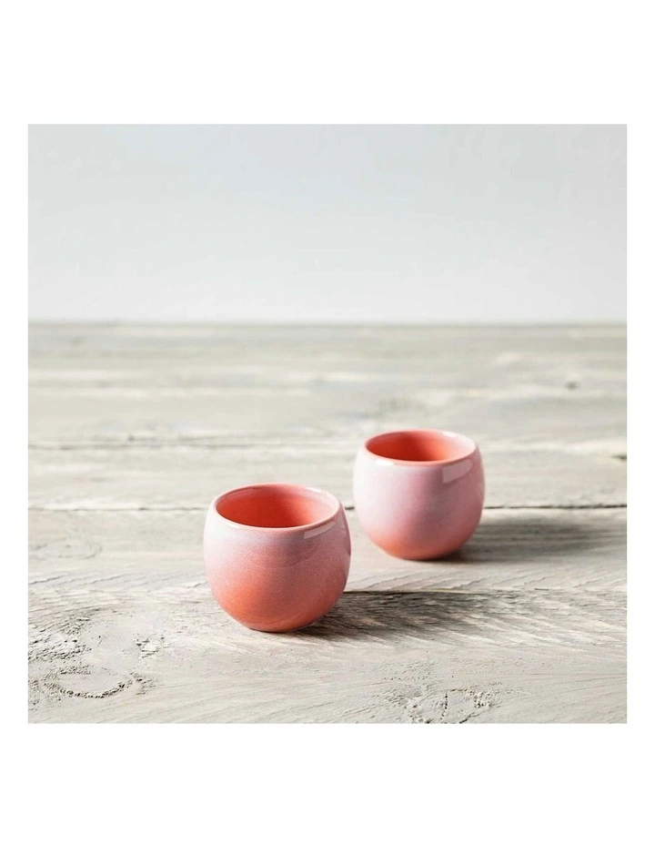 Perlemor Home Egg Cup 2 Piece Set in Coral image 2