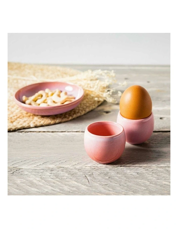 Perlemor Home Egg Cup 2 Piece Set in Coral image 3