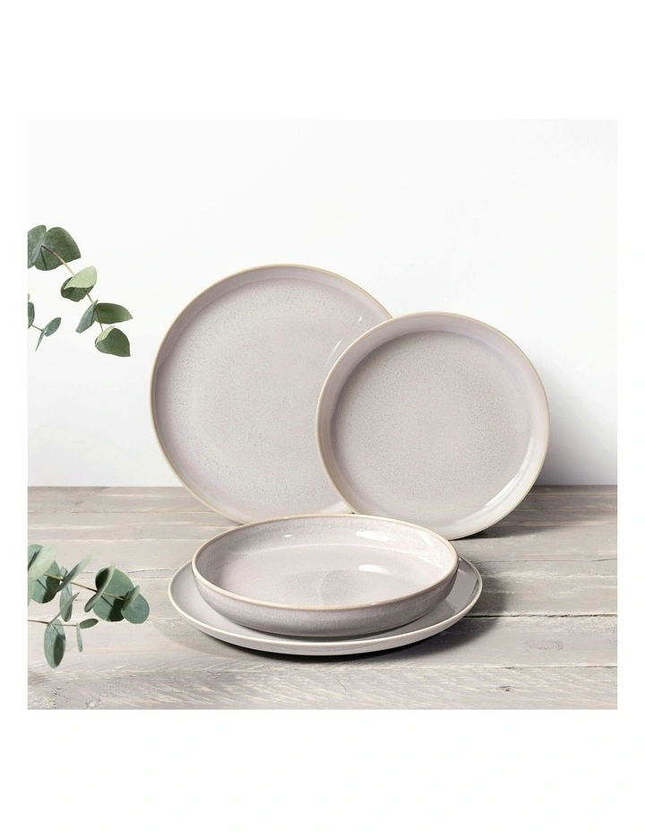 Crafted Cotton Dinner Set 4 Pieces in Cream image 2