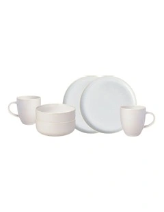 Crafted Cotton Breakfast Set 6 Pieces in Cream
