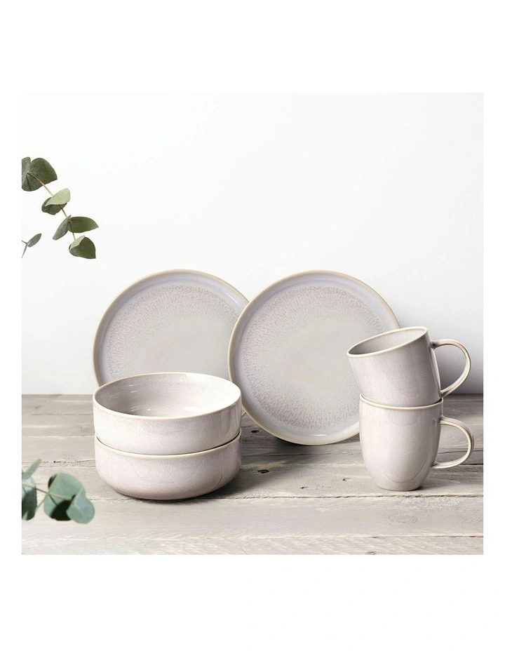 Crafted Cotton Breakfast Set 6 Pieces in Cream image 2
