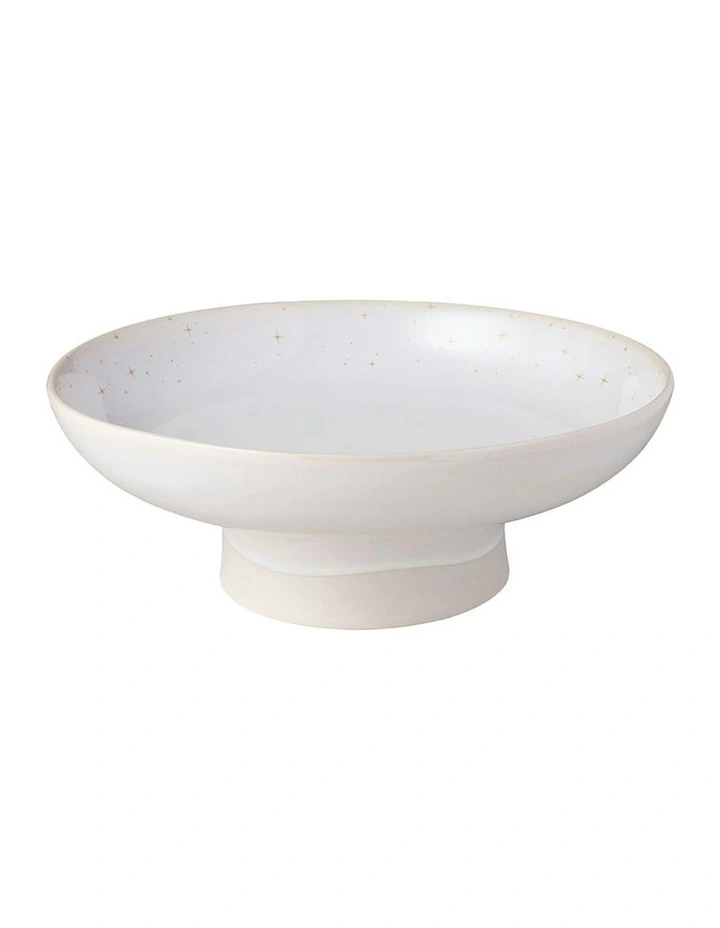 Winter Glow Footed Bowl in White image 1