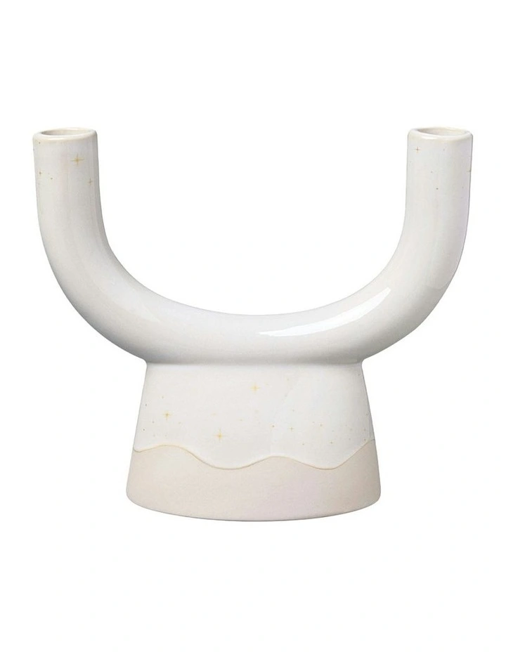 Winter Glow U-shape Candleholder in White image 1