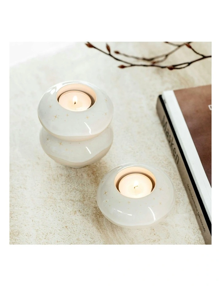 Winter Glow Donut Candleholder in White image 5