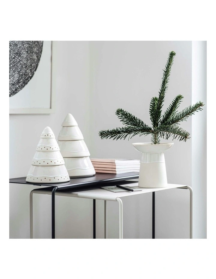 Winter Glow Hurricane Lamp Tree in White image 3