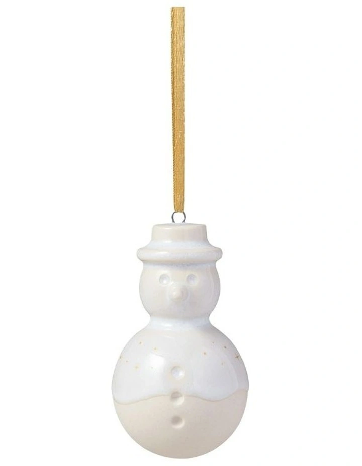 Winter Glow Snowman Ornament in White image 1