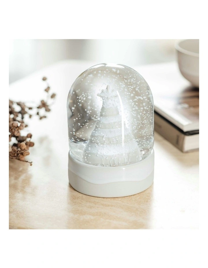Winter Glow Snow Globe in White image 2