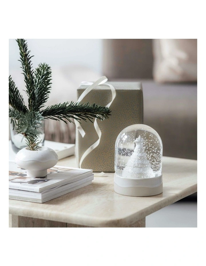 Winter Glow Snow Globe in White image 3