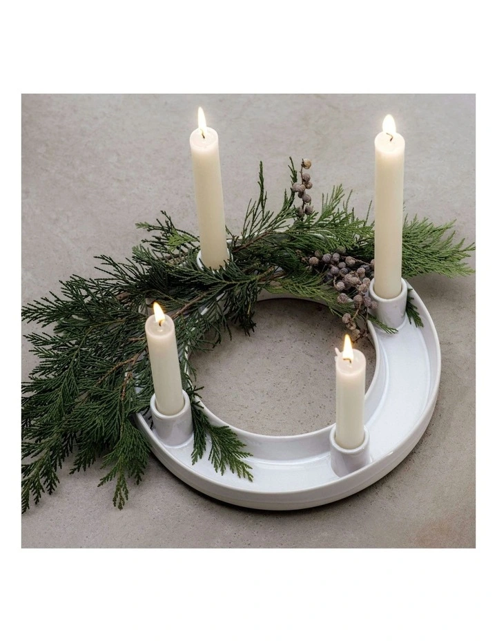 Winter Glow Advent Wreath in White image 3