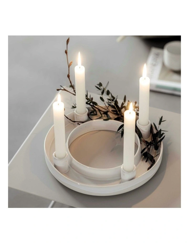 Winter Glow Advent Wreath in White image 4