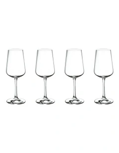 Ovid Wine Goblet Glass Set Of 4 Pieces in Clear