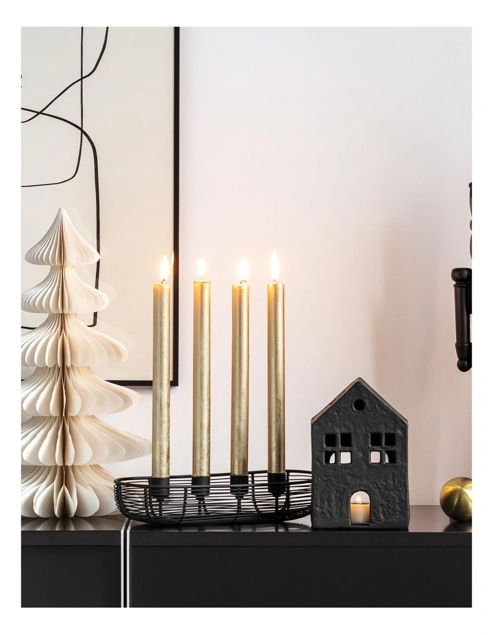 Xmas Oval Advent Wreath in Black image 2