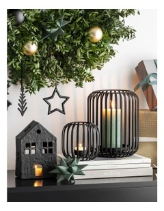 Xmas Hurricane Lamp in Black