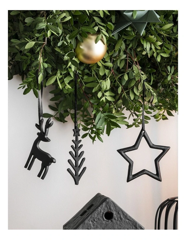Xmas Decorative Hanging Ornaments in Black image 2