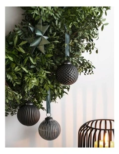 Xmas Glass Baubles 3 Pieces in Black