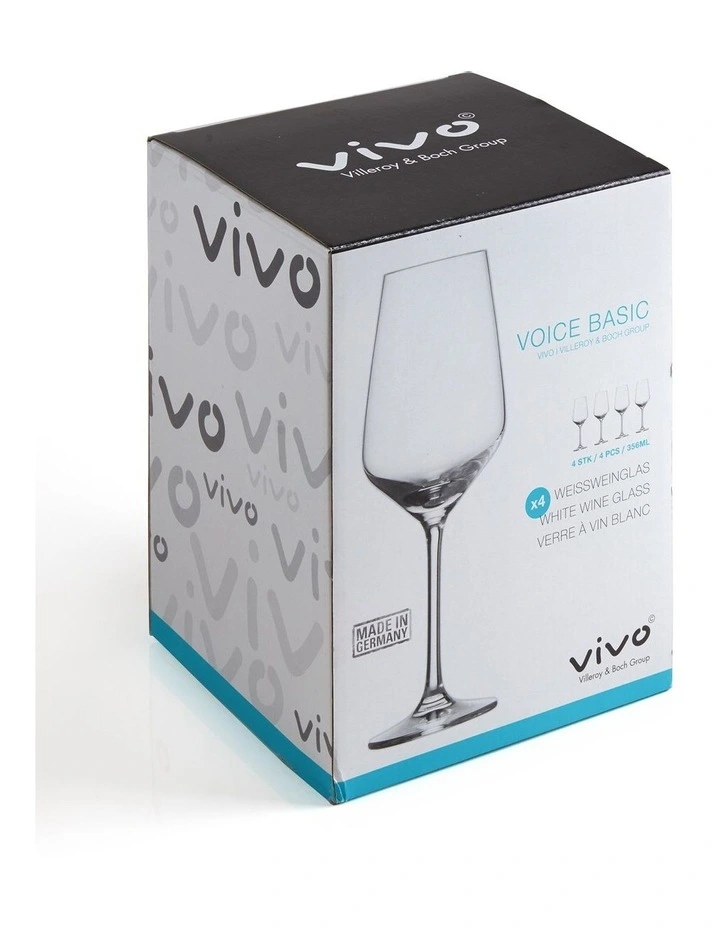 Voice Basic Wine Glass Set 4 Pieces in White image 4