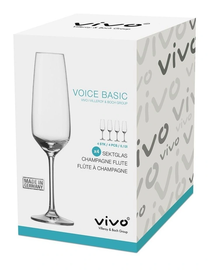 Voice Basic Champagne Glass Set 4 Pieces in Clear image 3