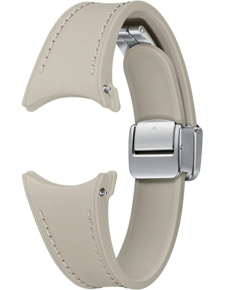 Galaxy Watch6 D-Buckle Hybrid Eco-Leather Band in Slim Small/Medium Etoupe image 2