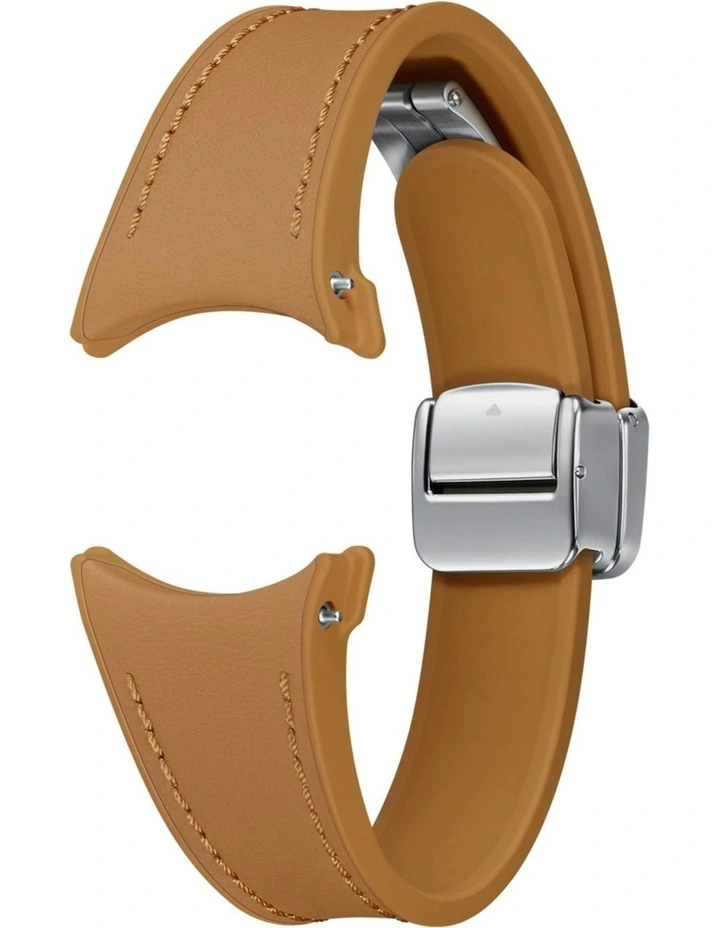 Galaxy Watch6 D-Buckle Hybrid Eco-Leather Band in Slim Small/Medium Camel image 2