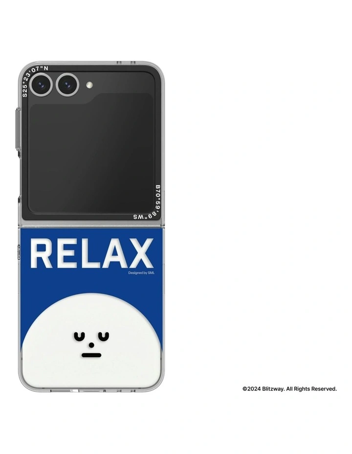 Galaxy Z Flip6 Sticky Monster Lab Relax Slim Impression Case in Blue image 2