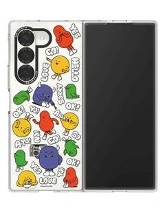 Galaxy Z Fold6 Sticky Monster Lab Friends Slim Impression Case in White