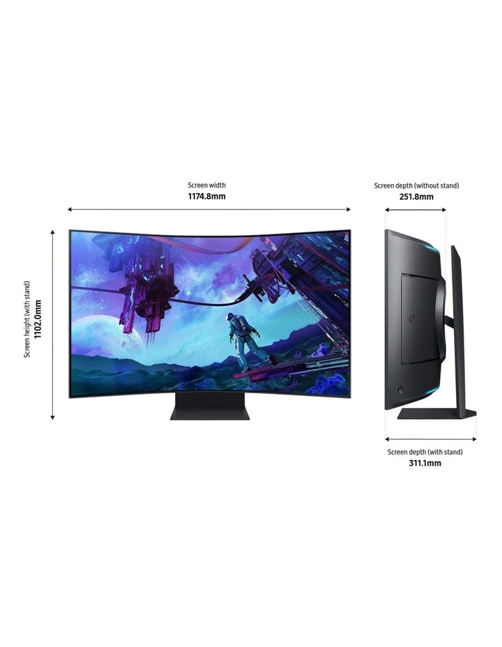 55 Odyssey Ark 2nd Gen Curved UHD Gaming Monitor in Black image 3