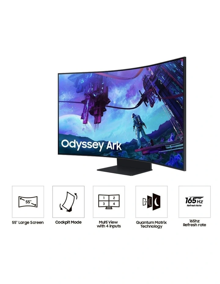 55 Odyssey Ark 2nd Gen Curved UHD Gaming Monitor in Black image 4