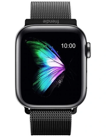 The Melbourne Stainless Steel Mesh Watchband in Black
