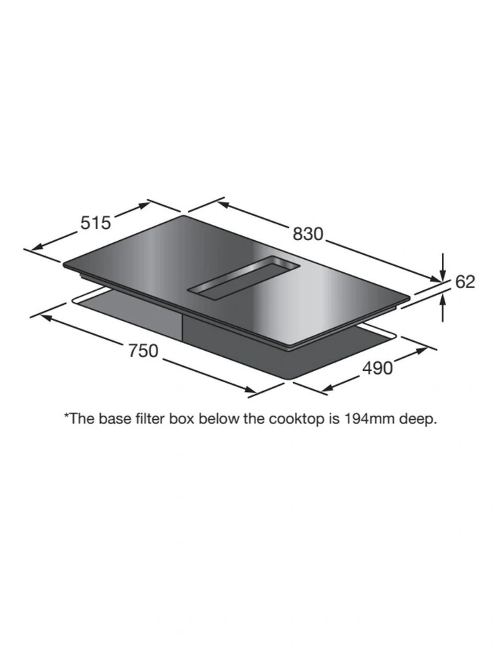 With Integrated Air Extraction System Induction Cooktop 90cm in Black image 6