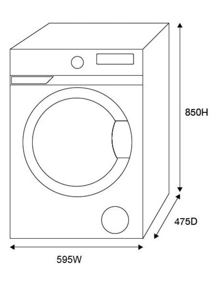 Steam Assisted Front Load Washing Machine 8kg & Vented Clothes Dryer 7kg Bundle image 4
