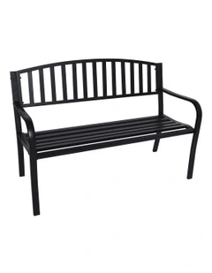 Outdoor Steel Garden Bench in Black
