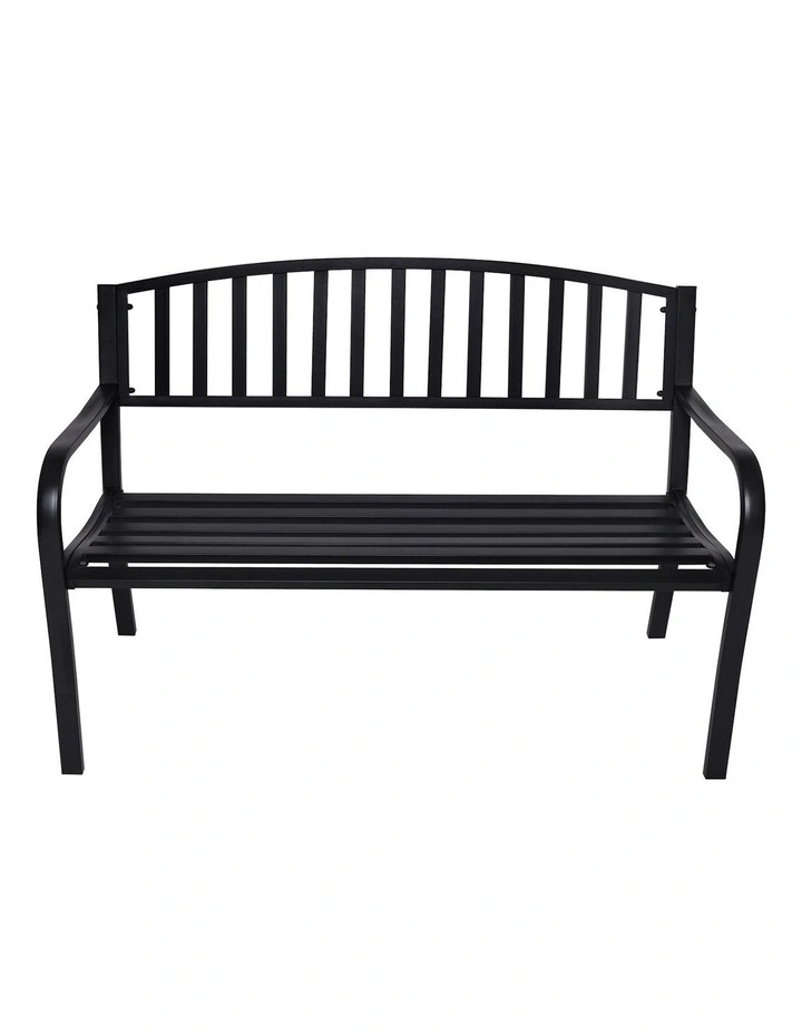 Outdoor Steel Garden Bench in Black image 3