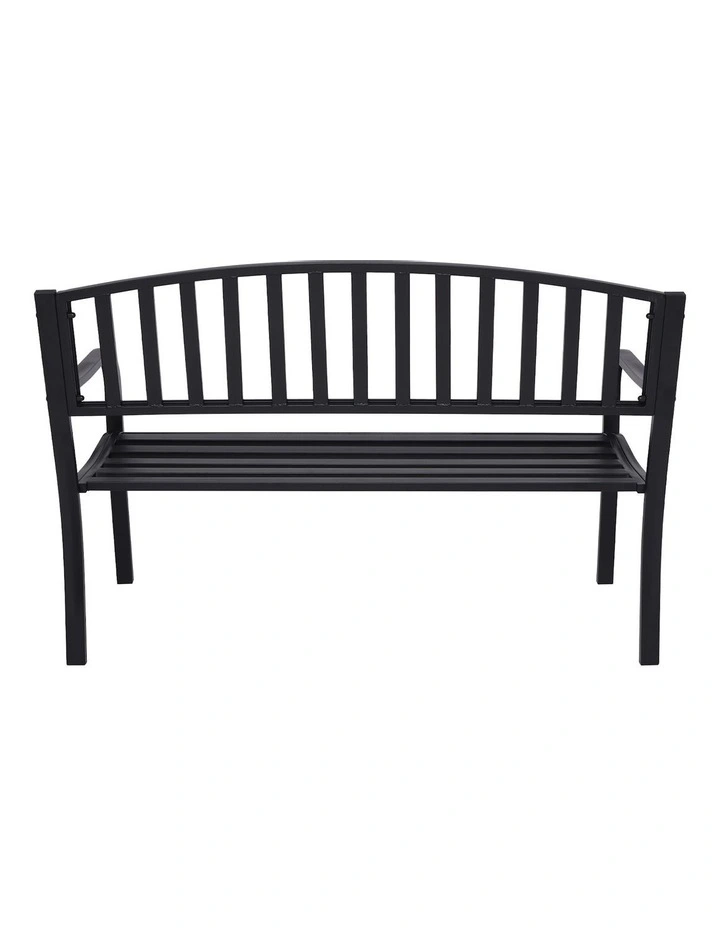 Outdoor Steel Garden Bench in Black image 4