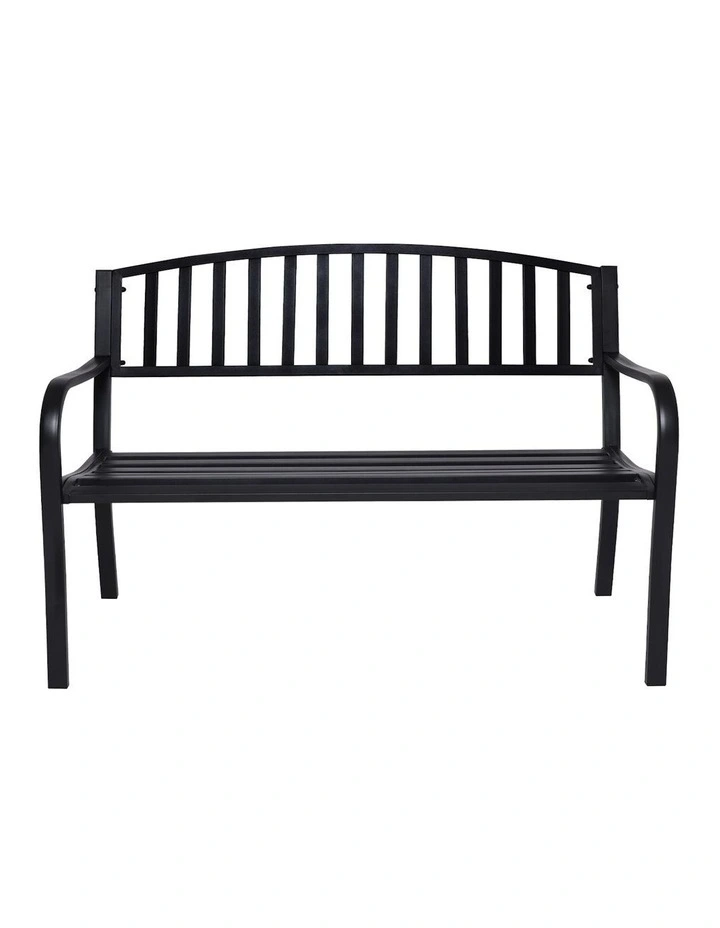 Outdoor Steel Garden Bench in Black image 6