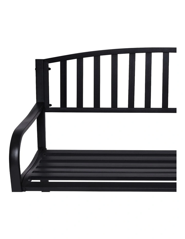 Outdoor Steel Garden Bench in Black image 7